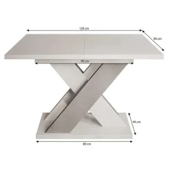 Meubella - Eetkamertafel Xandra - Eiken - Zwart - 160 cm - Uitschuifbaar Discount