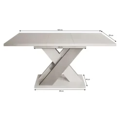 Meubella - Eetkamertafel Xandra - Eiken - Zwart - 160 cm - Uitschuifbaar Discount