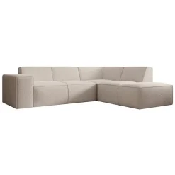 Meubella - Hoekbank Monet - Beige - Teddystof - Boucle - Rechts Outlet