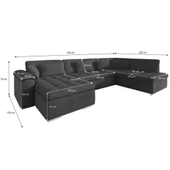 Meubella - Hoekbank Nicoreta - Zwart - Velvet - Links Discount