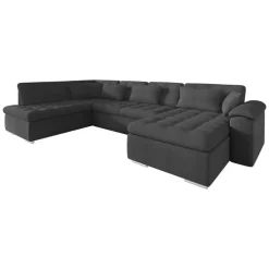 Meubella - Hoekbank Nicoreta - Grijs - Stof - Rechts Hot