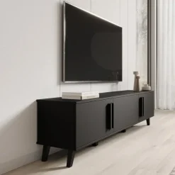 Meubella - Hydra - TV-Meubel - Zwart - 180 cm Best