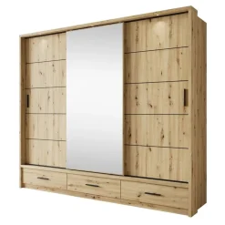 Meubella - Kledingkast Autumn - Eiken - 250 cm - Met spiegel Sale