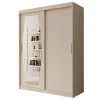 Meubella - Kledingkast Azai - Beige - 150 cm - Met spiegel Discount