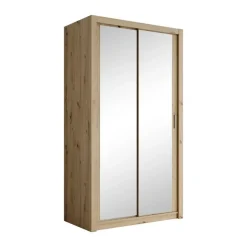 Meubella - Kledingkast Blake - Eiken - 120 cm - Met spiegel Discount