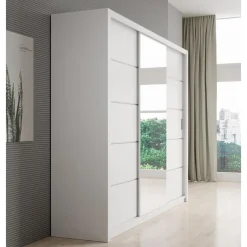 Meubella - Kledingkast Blake - Wit - 250 cm - Met spiegel Hot