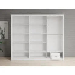 Meubella - Kledingkast Blake - Wit - 250 cm - Met spiegel Hot