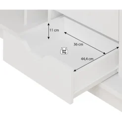 Meubella - Kledingkast Blake - Wit - 250 cm - Met spiegel Hot