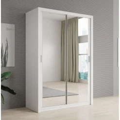 Meubella - Kledingkast Blake - Wit - 150 cm - Met spiegel Hot