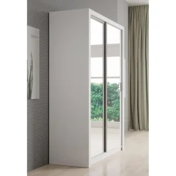 Meubella - Kledingkast Blake - Wit - 150 cm - Met spiegel Hot