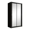 Meubella - Kledingkast Blake - Mat Zwart - 120 cm - Met spiegel