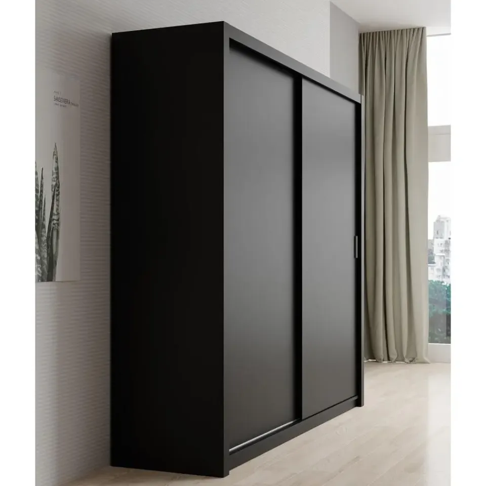 Meubella - Kledingkast Blake - Mat Zwart - 220 cm Best