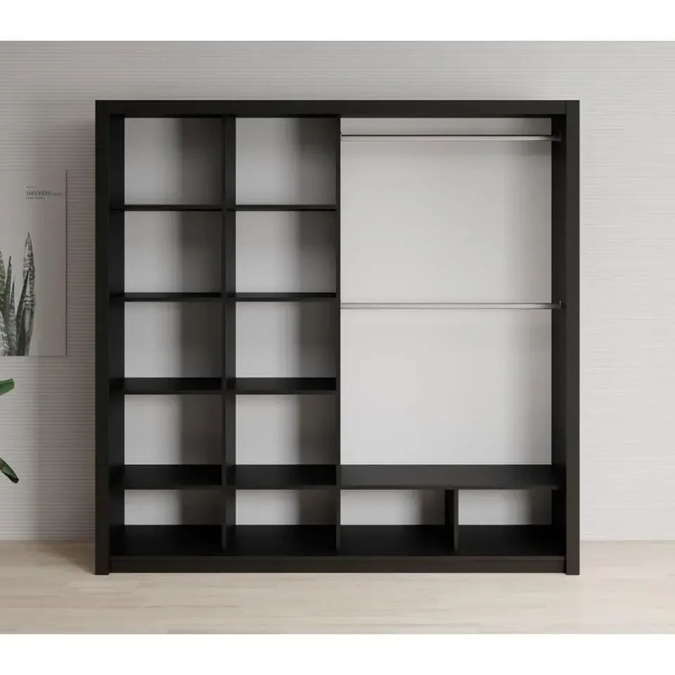 Meubella - Kledingkast Blake - Mat Zwart - 220 cm Best