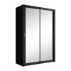 Meubella - Kledingkast Blake - Mat Zwart - 150 cm - Met spiegel Hot