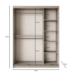 Meubella - Kledingkast Bravanti - Beige - 150 cm Sale