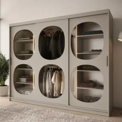 Meubella - Kledingkast Bravanti - Beige - 250 cm