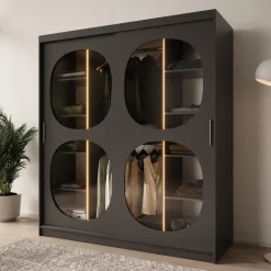 Meubella - Kledingkast Bravanti - Zwart - 180 cm Sale