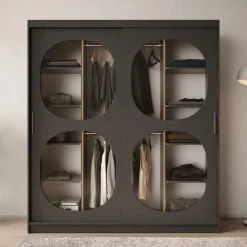 Meubella - Kledingkast Bravanti - Zwart - 180 cm Sale