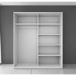 Meubella - Kledingkast Colorado - Wit - 180 cm - Met spiegel Clearance