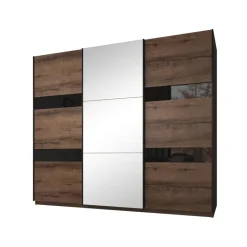 Meubella - Kledingkast Diplo - Eiken - 250 cm - Met spiegel New