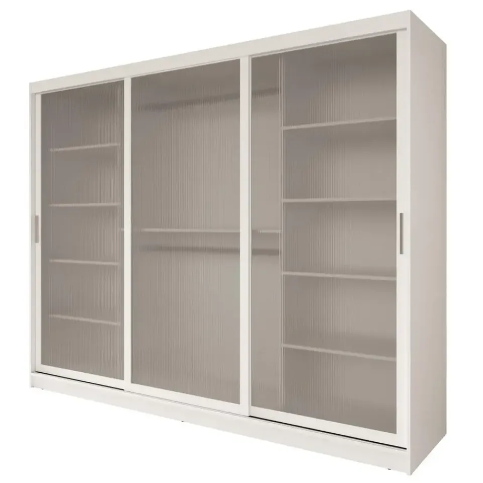 Meubella - Kledingkast Fessaro - Wit - 250 cm Outlet