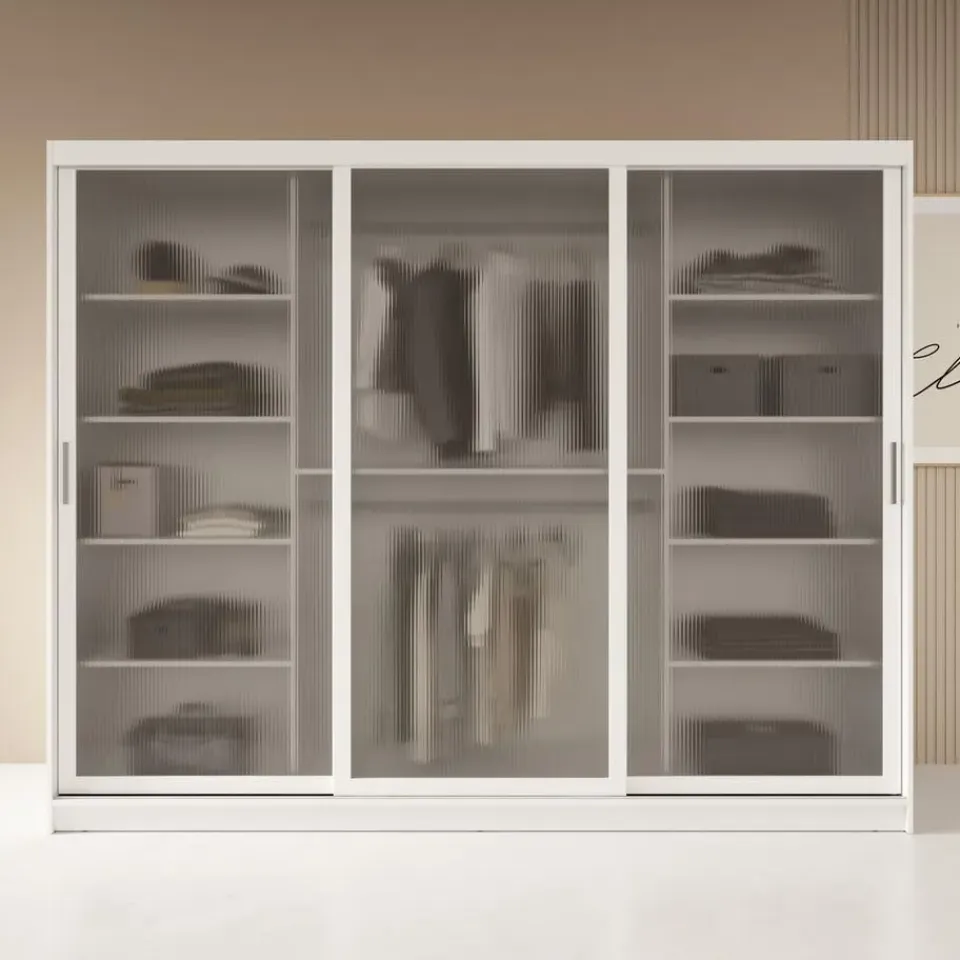 Meubella - Kledingkast Fessaro - Wit - 250 cm Outlet