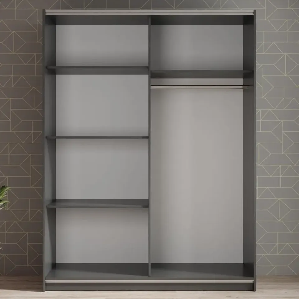 Meubella - Kledingkast Ganaro - Grijs - 150 cm Best