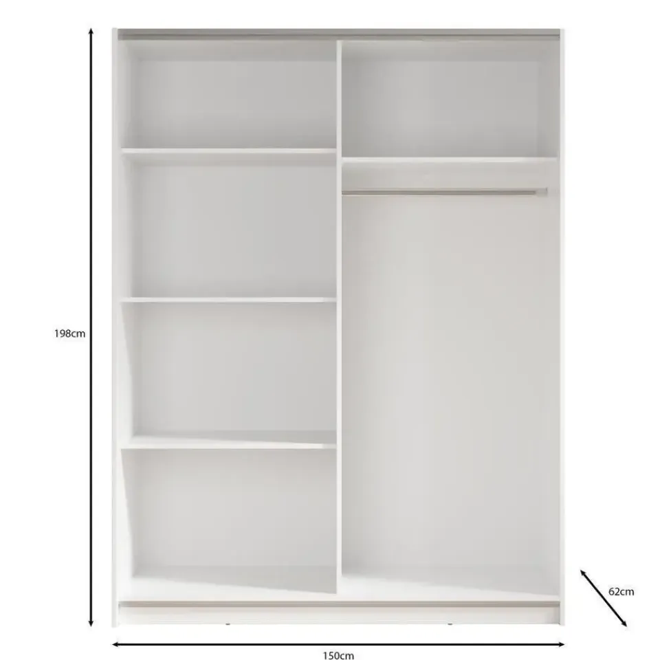 Meubella - Kledingkast Ganaro - Grijs - 150 cm Best