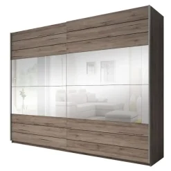 Meubella - Kledingkast Gina - Eiken - 270 cm - Met spiegel New