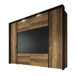 Meubella - Kledingkast Jacob - Zwart - Eiken - 280 cm Best