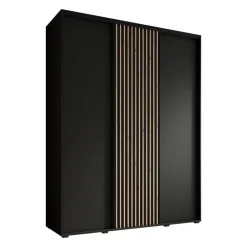 Meubella - Kledingkast Leandro - Zwart - 180 cm Sale