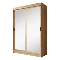 Meubella - Kledingkast Mammock 2 - Eiken - 150 cm - Met spiegel Best