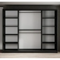 Meubella - Kledingkast Mandalin - Zwart - 250 cm Discount