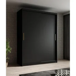 Meubella - Kledingkast Mandalin - Zwart - 150 cm Clearance