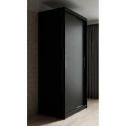 Meubella - Kledingkast Mandalin - Zwart - 100 cm Best