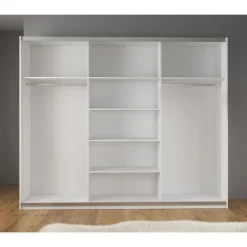 Meubella - Kledingkast Mariah 2 - Wit - 263 cm - Met spiegel