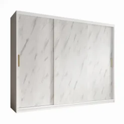 Meubella - Kledingkast Marmer - Wit - 250 cm Sale