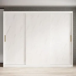 Meubella - Kledingkast Marmer - Wit - 250 cm Sale