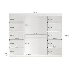 Meubella - Kledingkast Marmer - Wit - 250 cm Sale
