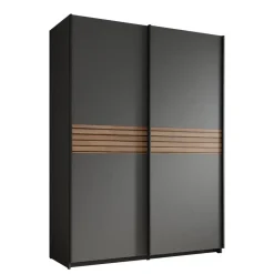 Meubella - Kledingkast Mendoza - Antraciet - 150 cm Clearance