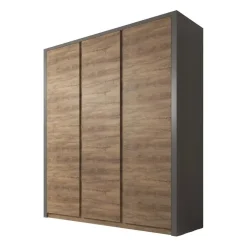 Meubella - Kledingkast Monaco - Eiken - Grijs - 166 cm Online