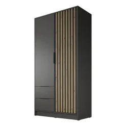 Meubella - Kledingkast Nairobi - Antraciet - Eiken - 105 cm Online