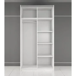 Meubella - Kledingkast Rocky - Wit - 100 cm - Met spiegel Sale