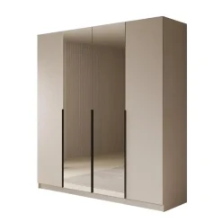 Meubella - Kledingkast Sabre - Beige - 200 cm - Met spiegel Best