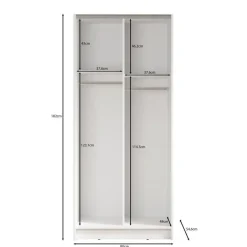 Meubella - Kledingkast Salta - Zwart - 80 cm - Met spiegel Sale