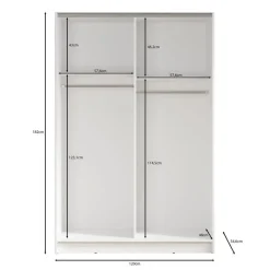 Meubella - Kledingkast Salta - Zwart - 120 cm - Met spiegel Best