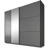 Meubella - Kledingkast Samantha - Grijs - 236 cm - Met spiegel Online