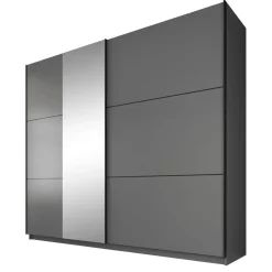 Meubella - Kledingkast Samantha - Grijs - 236 cm - Met spiegel Online