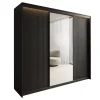 Meubella - Kledingkast Timoteo - Zwart - 250 cm - Met spiegel Outlet