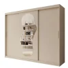 Meubella - Kledingkast Ulysses - Beige - 250 cm - Met spiegel Clearance